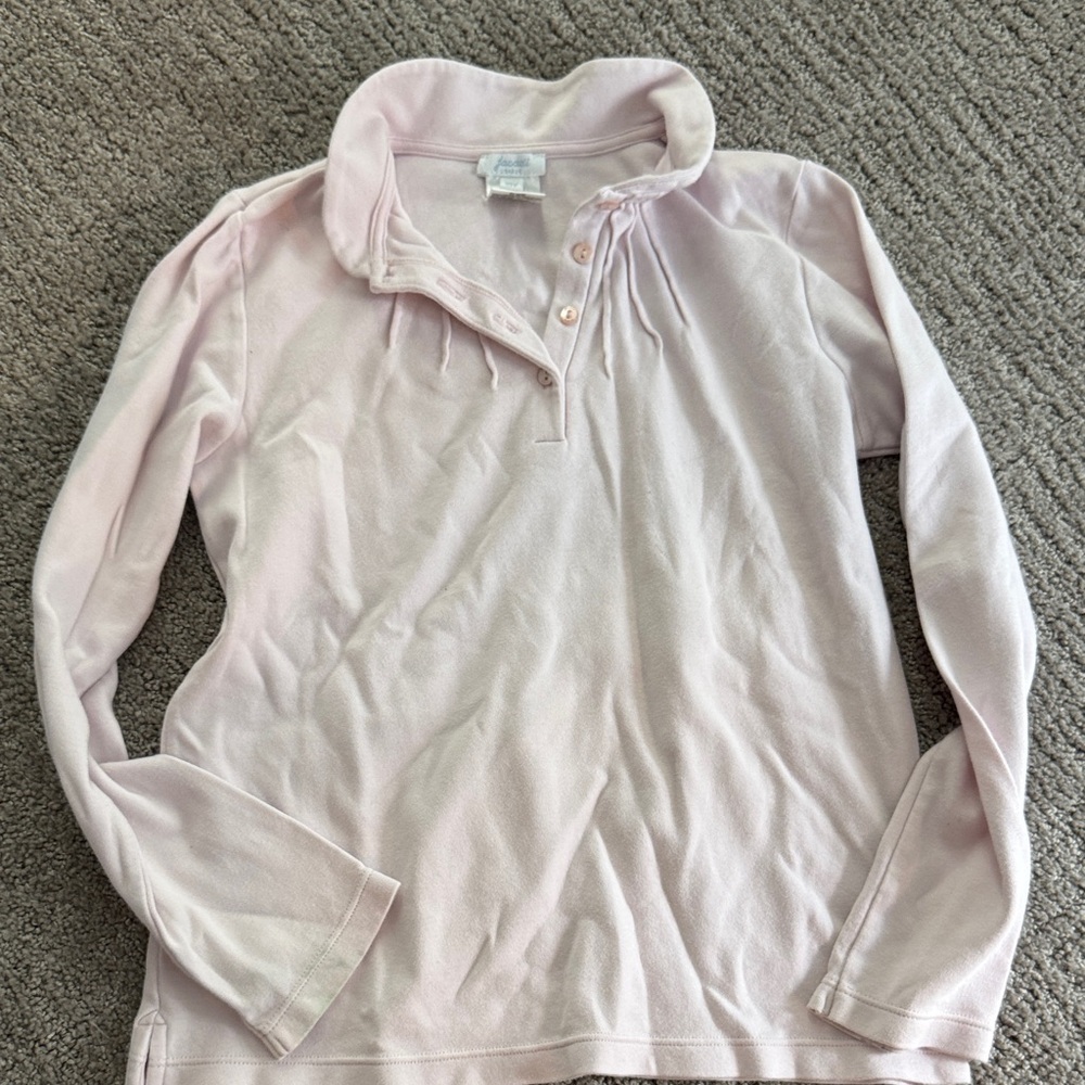 Jacadi Light Pink Long Sleeve Polo Shirt size 10